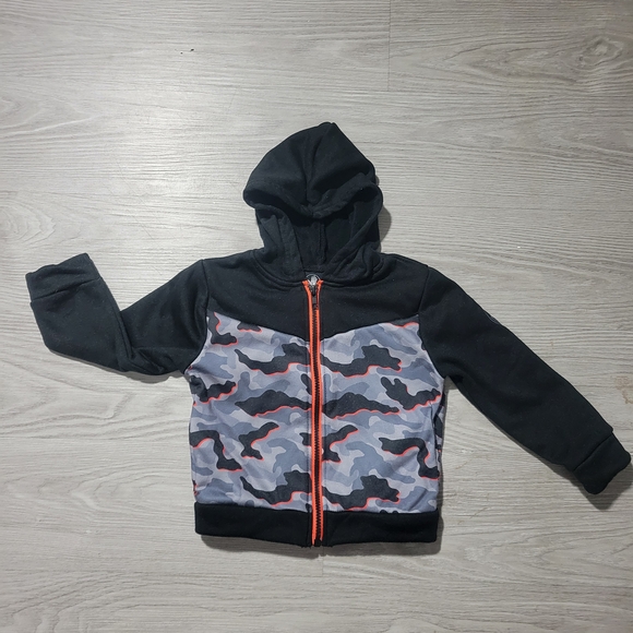 Kids Camouflage Hoodie - Black and Gray - Picture 1 of 8
